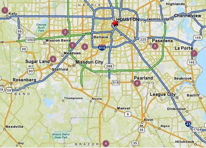 Mapa de Houston